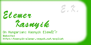 elemer kasnyik business card